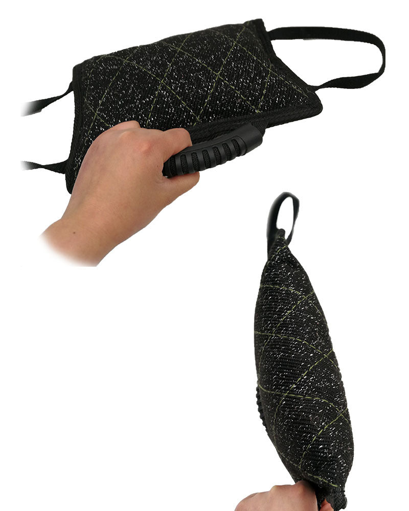 KFX-6368573 Dog Biting Pillow with Thick Double-Layer Nylon Webbing and Coarse Hemp Material - Black Color