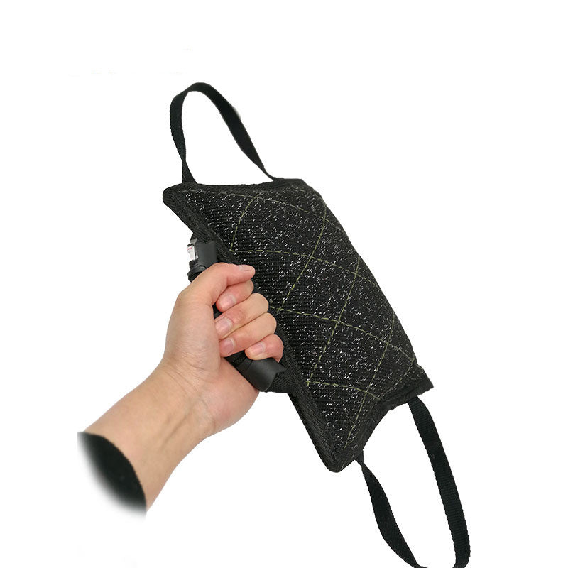 KFX-6368573 Dog Biting Pillow with Thick Double-Layer Nylon Webbing and Coarse Hemp Material - Black Color