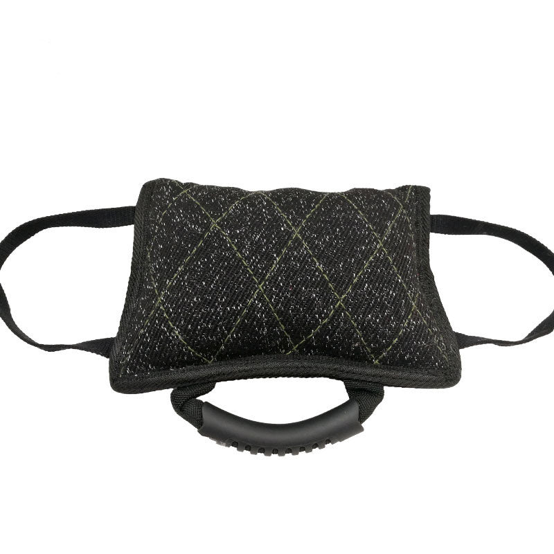 KFX-6368573 Dog Biting Pillow with Thick Double-Layer Nylon Webbing and Coarse Hemp Material - Black Color
