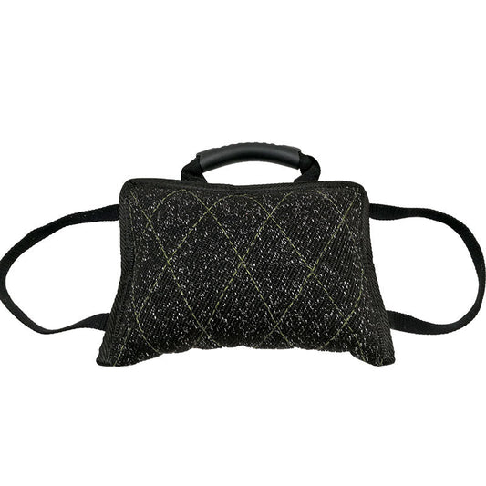 KFX-6368573 Dog Biting Pillow with Thick Double-Layer Nylon Webbing and Coarse Hemp Material - Black Color