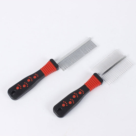 KFX-6369341 Stainless Steel Needle Pet Comb for Dogs – Open Knot Double Row Design for Cleaning and Grooming