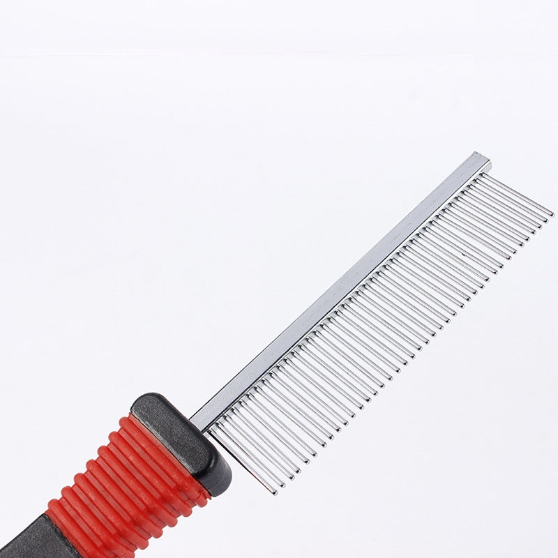 KFX-6369341 Stainless Steel Needle Pet Comb for Dogs – Open Knot Double Row Design for Cleaning and Grooming