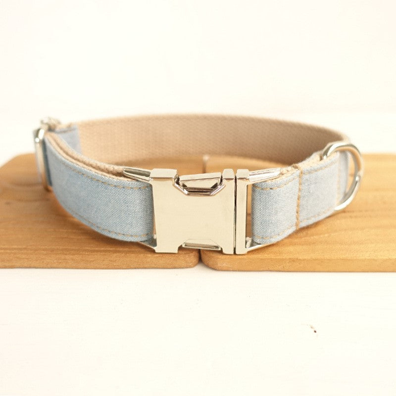 KFX-6369725 Blue Polyester Cowboy Dog Collar - Stylish and Durable Pet Accessory