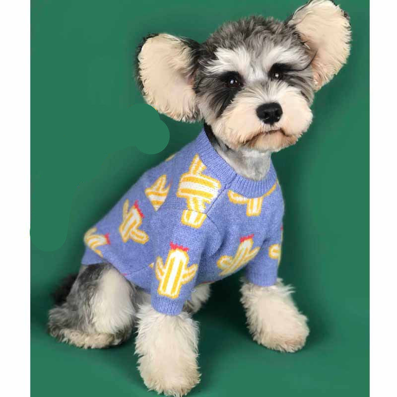 KFX-6371517 Cactus Pattern Acrylic Sweater in Purple and Yellow - Available in Multiple Sizes