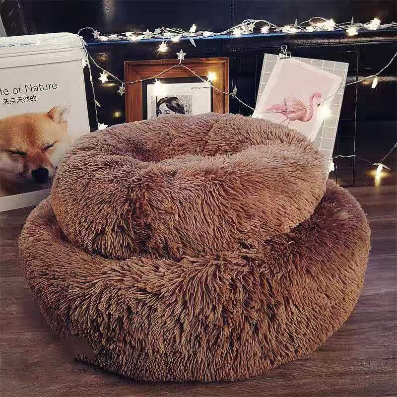 KFX-6377533 Thick Plush Round Pet Kennel with Anti-Skid Bottom - Durable, Waterproof & Moisture-Proof Design