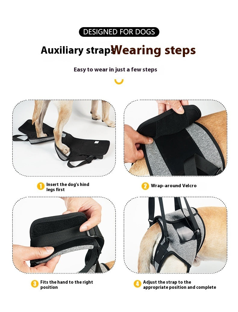 KFX-6378557 Elderly Dog Back-Style Auxiliary Strap in Heather Gray, Size S (Waist 40-46, Leg Circumference 24)