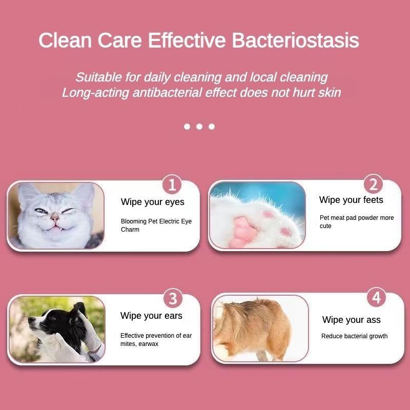 KFX-6378941 Gentle Plant-Based Pet Wipes for Dogs and Cats - 80 Unscented Cleaning Wipes for Paws, Ears, and Eyes