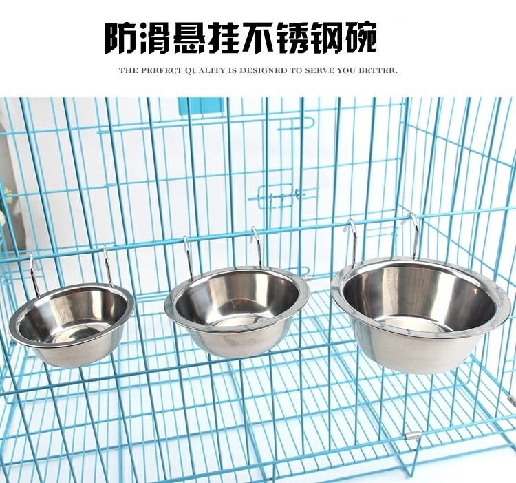 KFX-6379453 Stainless Steel Hanging Dog Food Bowl - Available in 11cm, 13cm, and 17cm Sizes