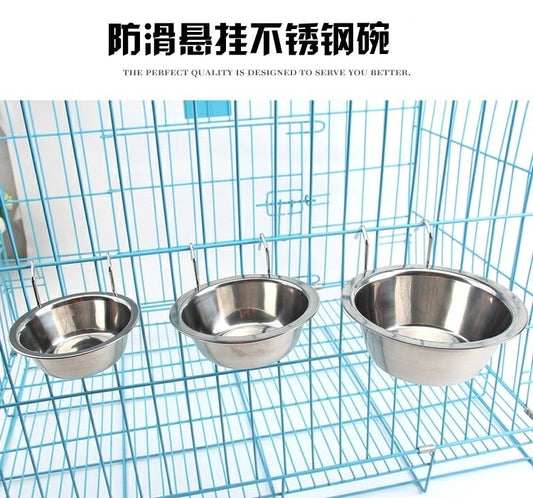KFX-6379453 Stainless Steel Hanging Dog Food Bowl - Available in 11cm, 13cm, and 17cm Sizes