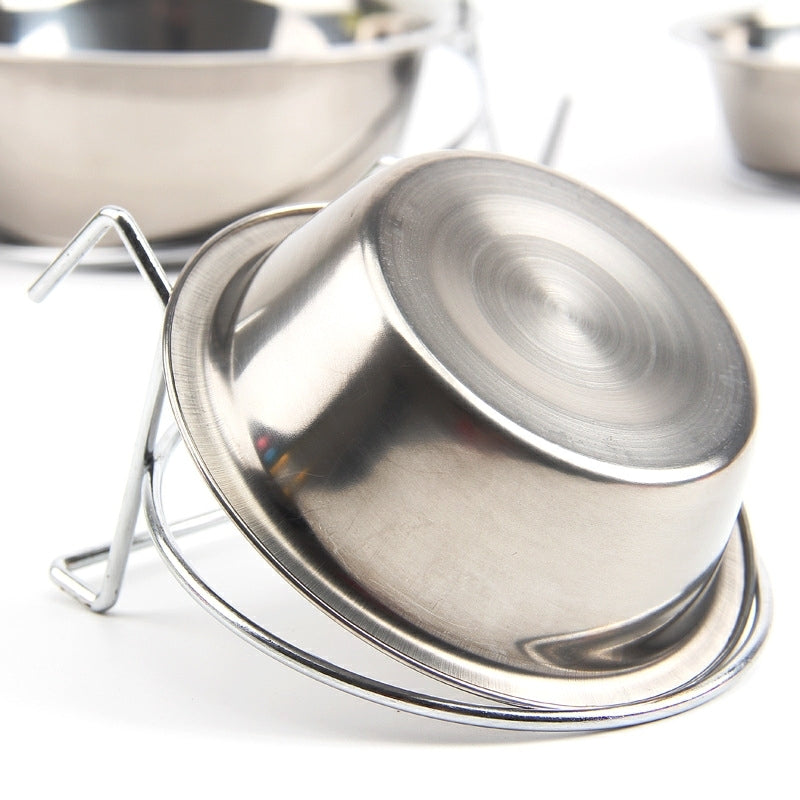 KFX-6379453 Stainless Steel Hanging Dog Food Bowl - Available in 11cm, 13cm, and 17cm Sizes