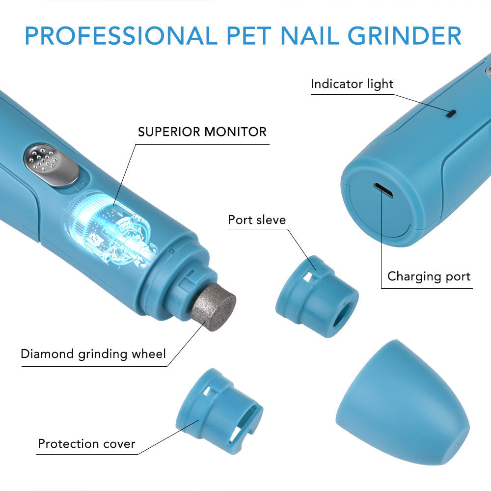 KFX-6380733 Electric Pet Nail Grinder and Polisher for Safe Claw Trimming and Grooming