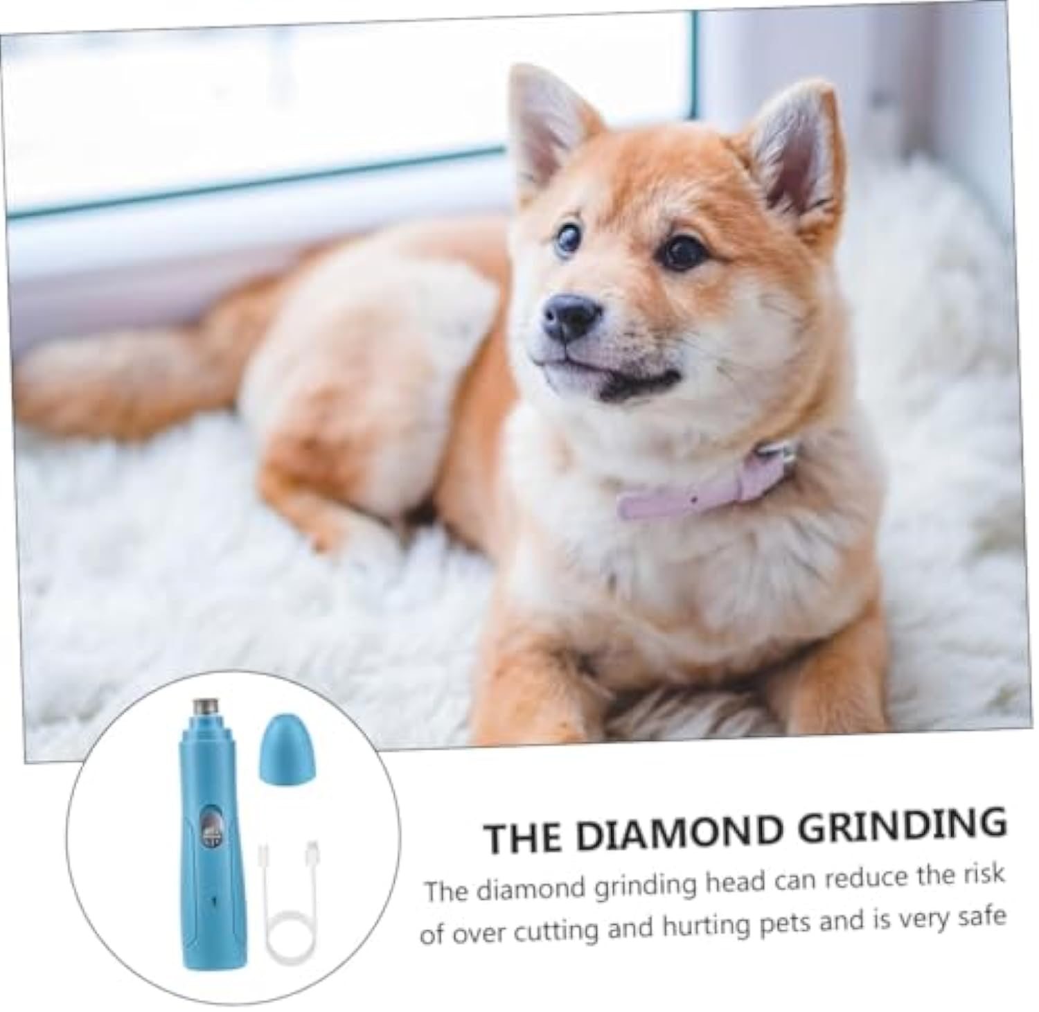 KFX-6380733 Electric Pet Nail Grinder and Polisher for Safe Claw Trimming and Grooming