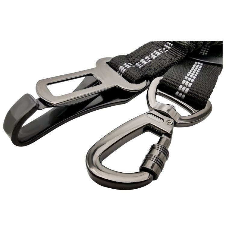KFX-6381885 Elastic Adjustable Dog Car Seat Belt, Reflective Polyester Safety Harness for All Dog Sizes