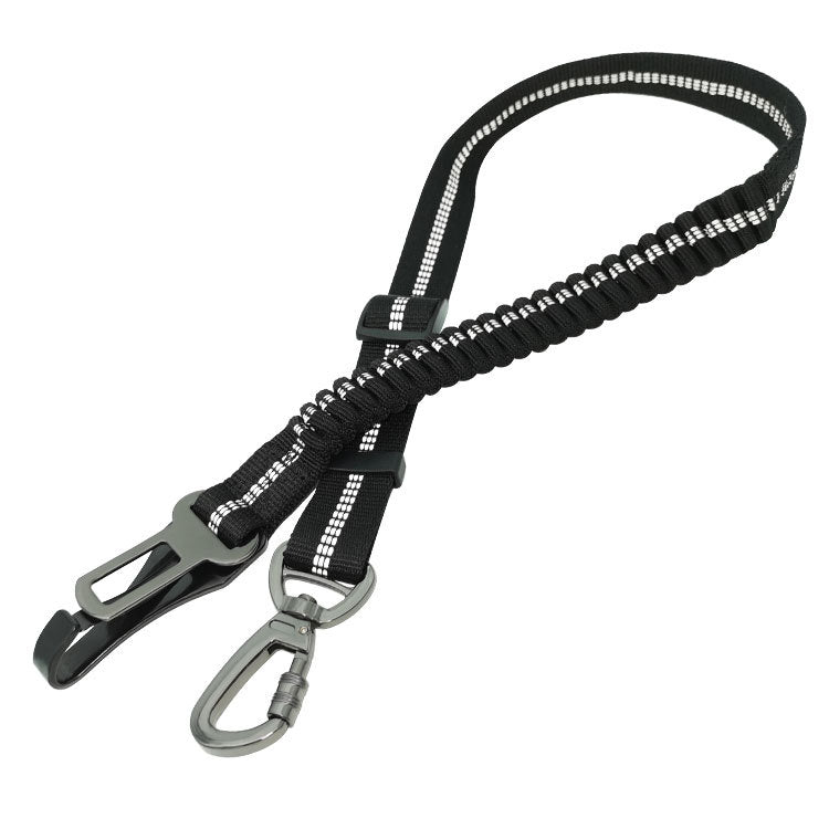 KFX-6381885 Elastic Adjustable Dog Car Seat Belt, Reflective Polyester Safety Harness for All Dog Sizes