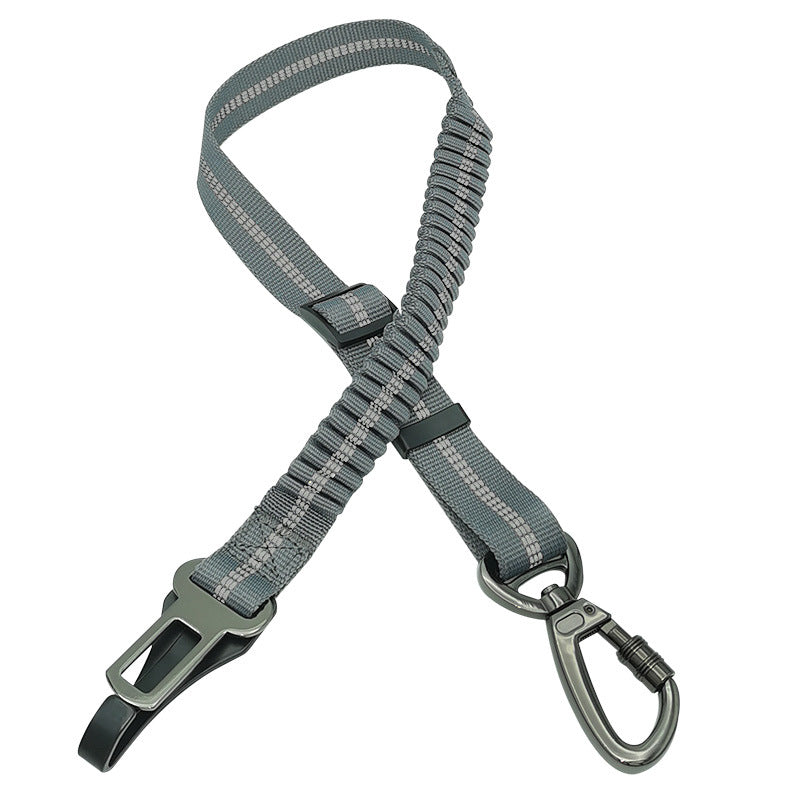 KFX-6381885 Elastic Adjustable Dog Car Seat Belt, Reflective Polyester Safety Harness for All Dog Sizes