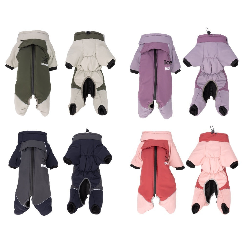 KFX-6383805 Reflective Cotton Dog Jacket in Tulip Pink, Tea Green, Violet Purple, Blue - Sizes XL to 5XL