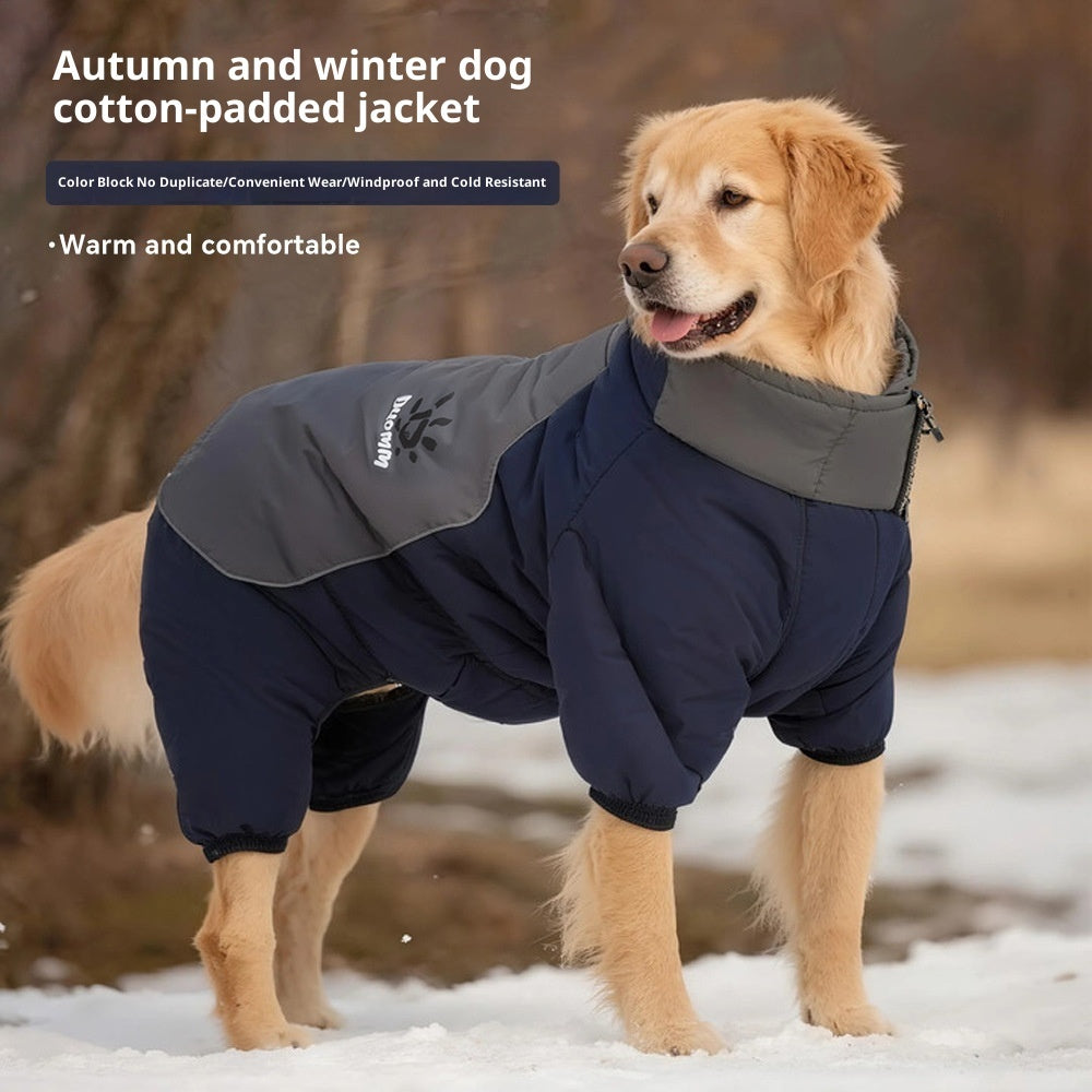KFX-6383805 Reflective Cotton Dog Jacket in Tulip Pink, Tea Green, Violet Purple, Blue - Sizes XL to 5XL