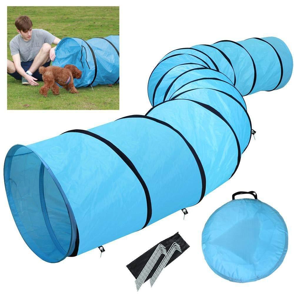 KFX-6384317 Cat and Puppy Play Tunnel, Collapsible S-Shaped Nylon Design, Brown, 120 cm Long, Perfect for Indoor Fun