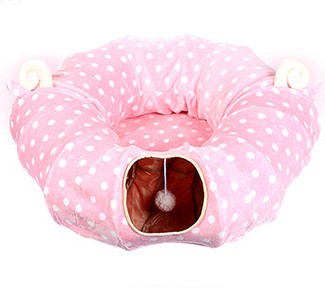 KFX-6384317 Cat and Puppy Play Tunnel, Collapsible S-Shaped Nylon Design, Brown, 120 cm Long, Perfect for Indoor Fun