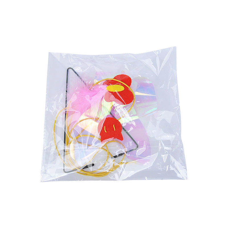 KFX-6385853 Hanging Dragonfly Cat Chew Toy with Teaser Stick for Interactive Play
