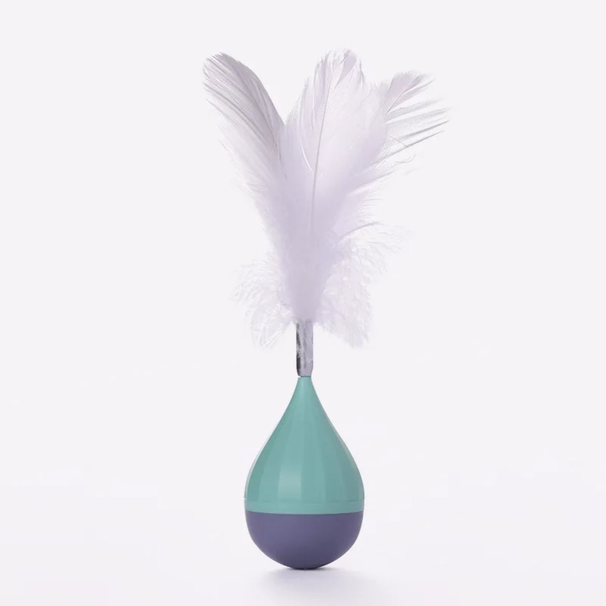 KFX-6386493 Feather Tumbler Cat Toy - Bite-Resistant Tease Ball with Flexible Stick for Interactive Play