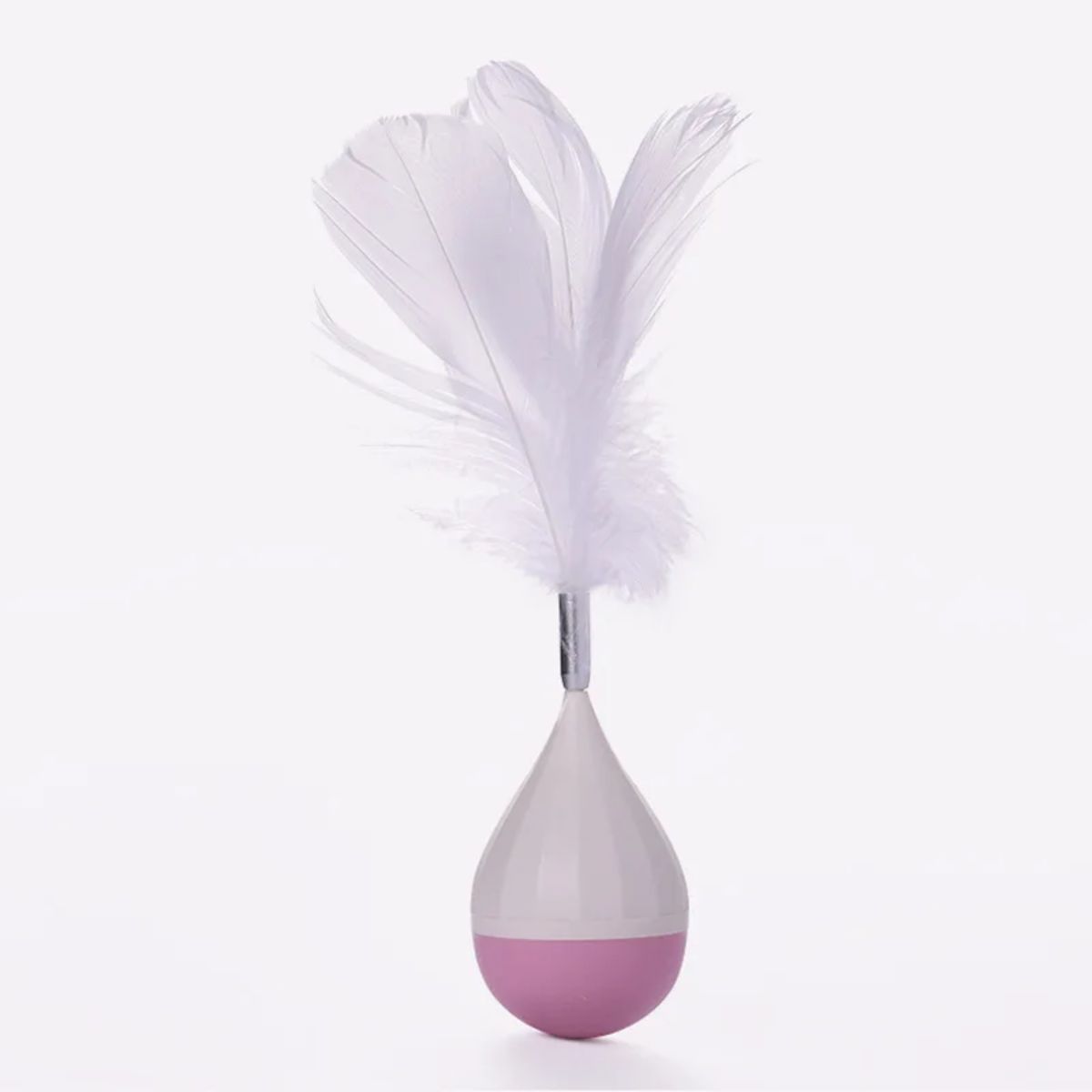 KFX-6386493 Feather Tumbler Cat Toy - Bite-Resistant Tease Ball with Flexible Stick for Interactive Play
