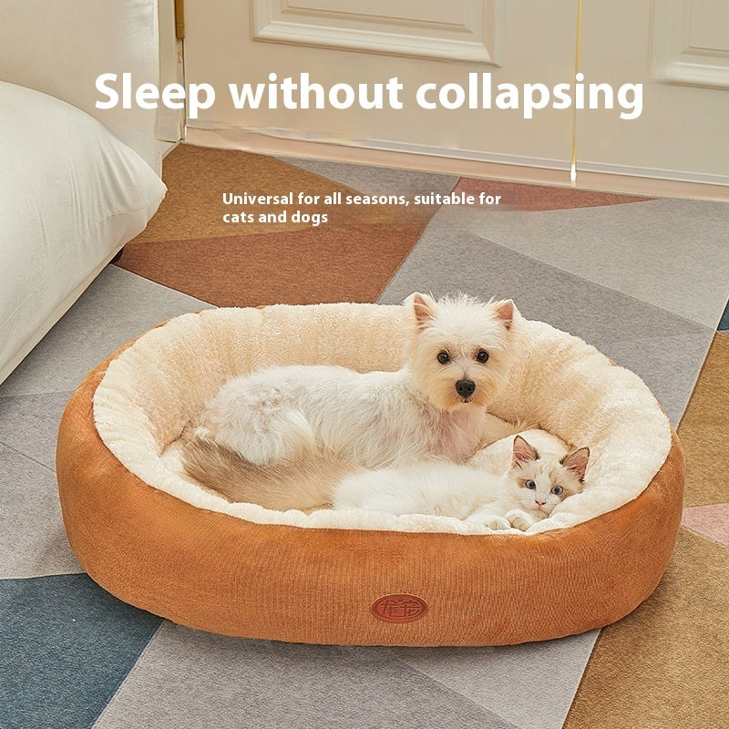 KFX-6386877 Universal Non-slip Plus-sized Pet Nest in Gray and Brown - 4 Season Comfort for Dogs