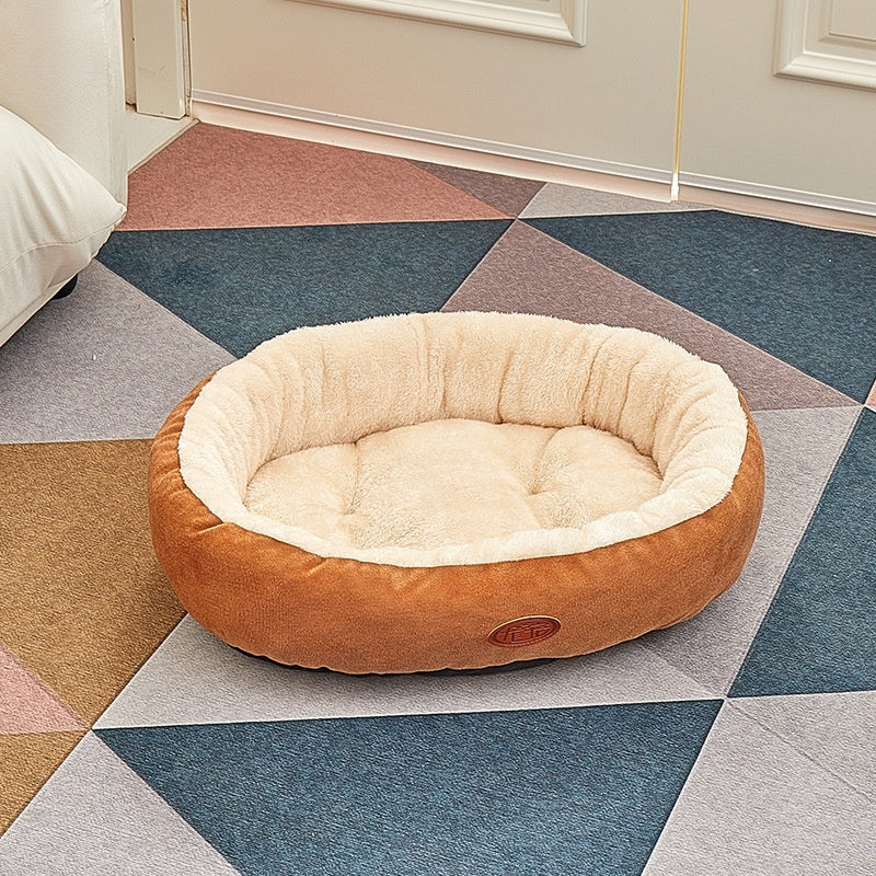 KFX-6386877 Universal Non-slip Plus-sized Pet Nest in Gray and Brown - 4 Season Comfort for Dogs