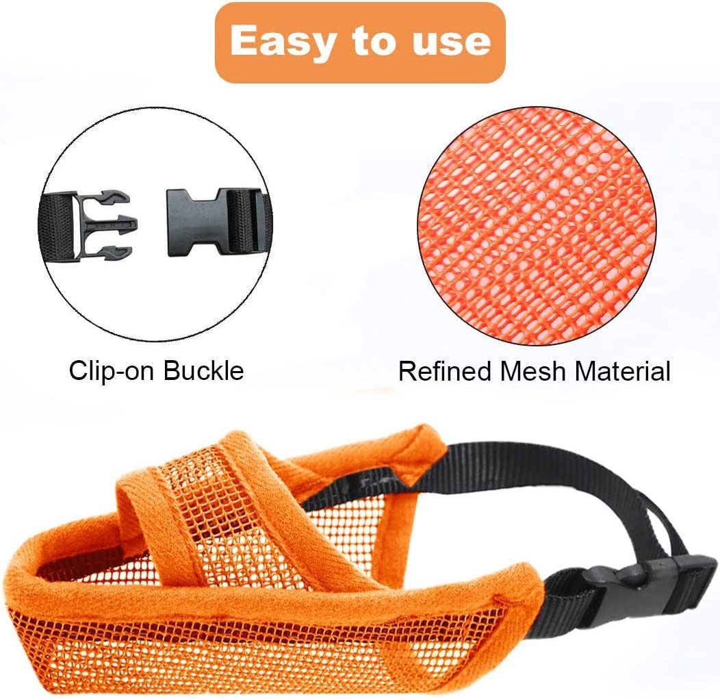 KFX-6388285 Breathable Mesh Dog Muzzle for Anti-Biting, Anti-Barking, and Controlled Eating - Suitable for Large, Medium, and Small Dogs