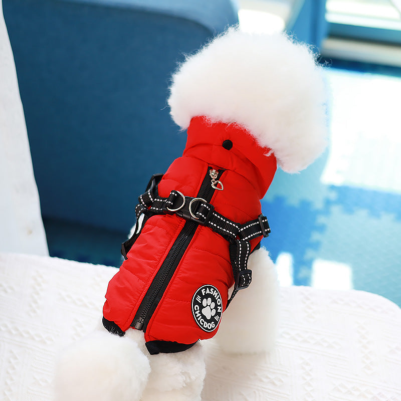 KFX-6389437 Adjustable Pet Cotton Vest with Traction for Comfort and Support