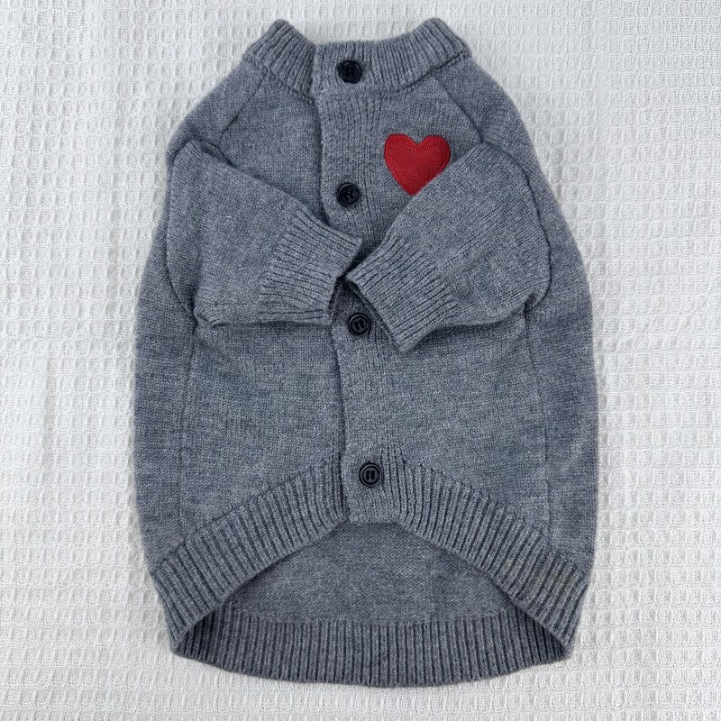 KFX-6390589 Cozy Wool Pet Sweater for Small and Medium Dogs and Cats in Sapphire Blue, Red, and Dark Gray