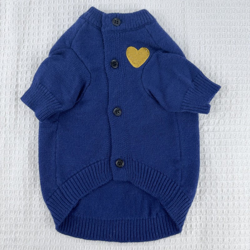 KFX-6390589 Cozy Wool Pet Sweater for Small and Medium Dogs and Cats in Sapphire Blue, Red, and Dark Gray