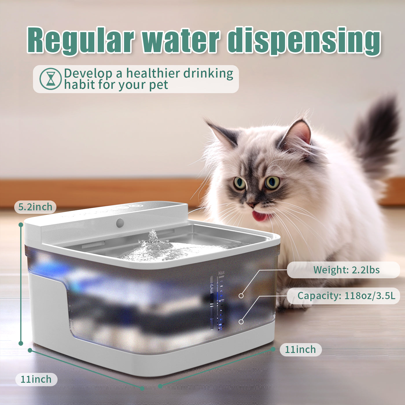 KFX-6390845 Automatic Pet Water Dispenser with Adjustable Flow Control