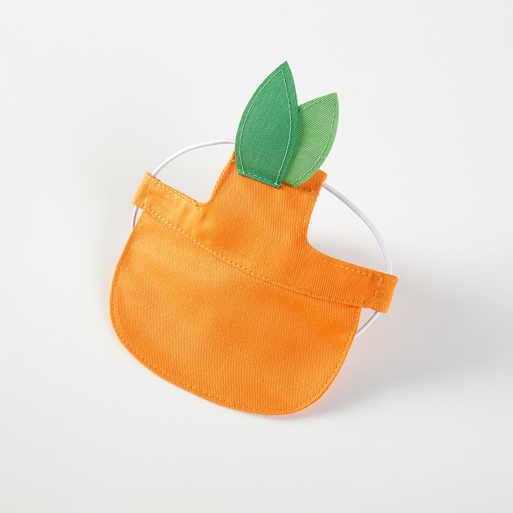 KFX-6393405 Orange Monochrome Pet Sunshade Hat with Sunscreen Strap - Size S/M