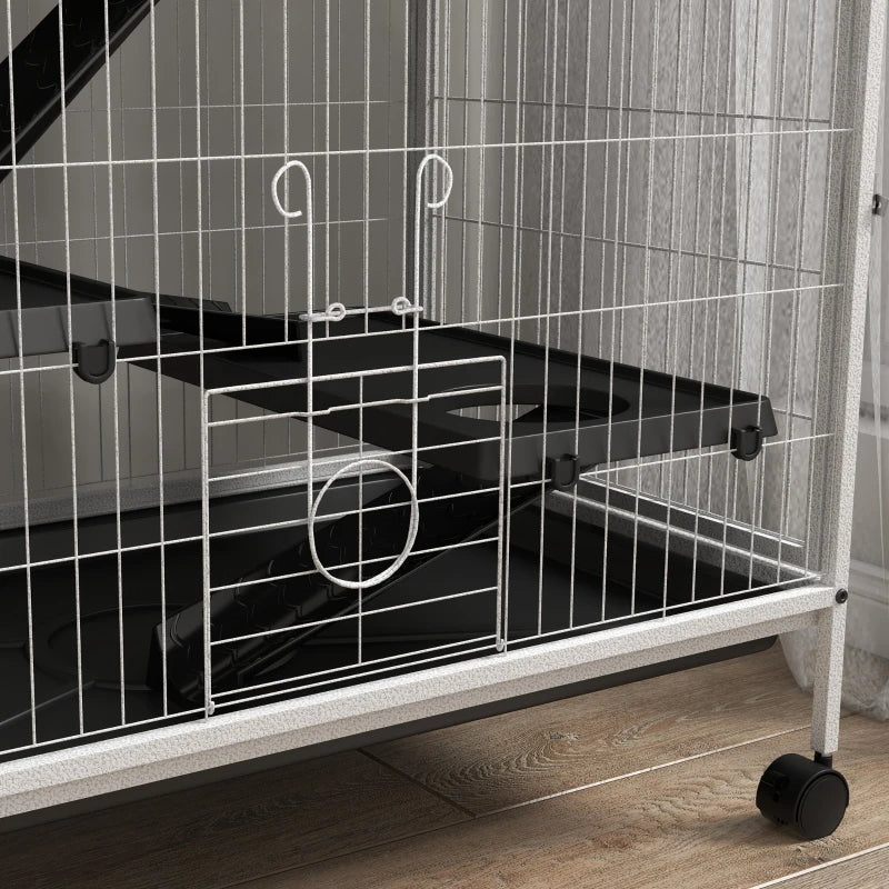 KFX-6394429 Spacious Multi-Tiered Small Animal Cage with Removable Tray and Hammock for Ferrets and Chinchillas