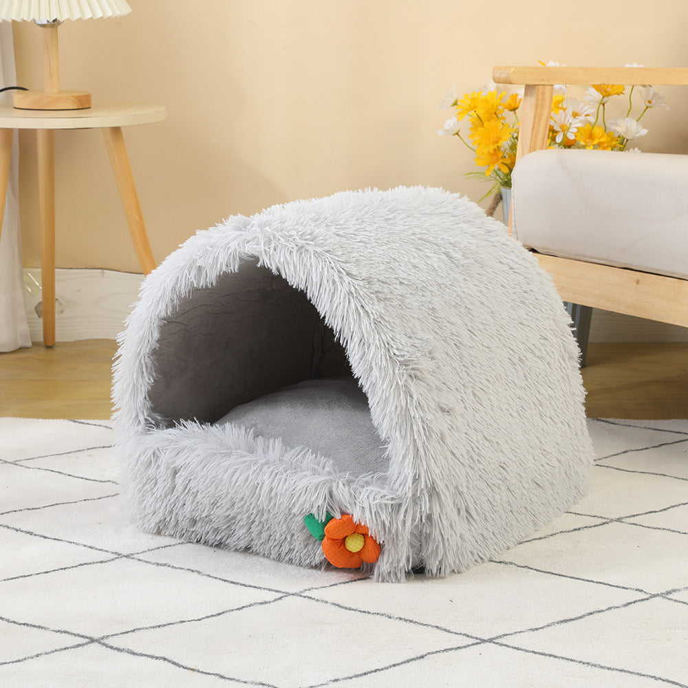 KFX-6394813 Cozy Semi-Closed Cat Nest Warm House - Compressible, Various Colors