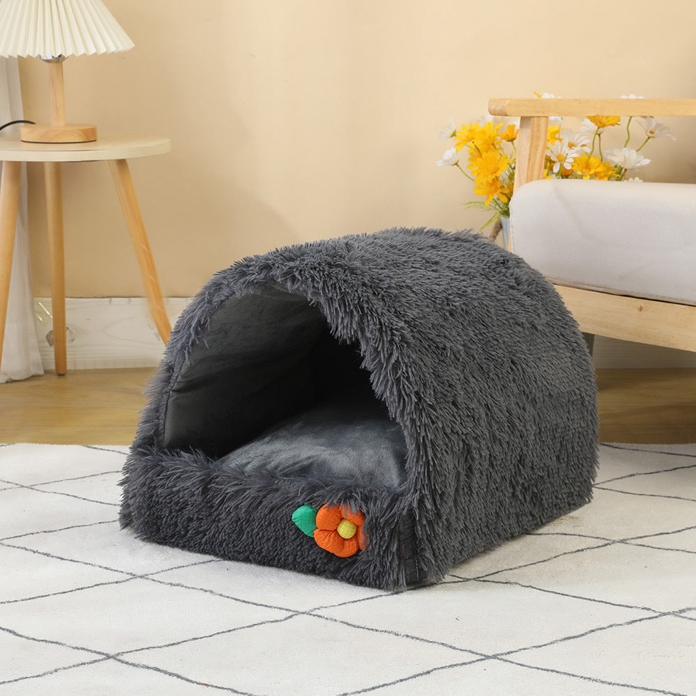 KFX-6394813 Cozy Semi-Closed Cat Nest Warm House - Compressible, Various Colors