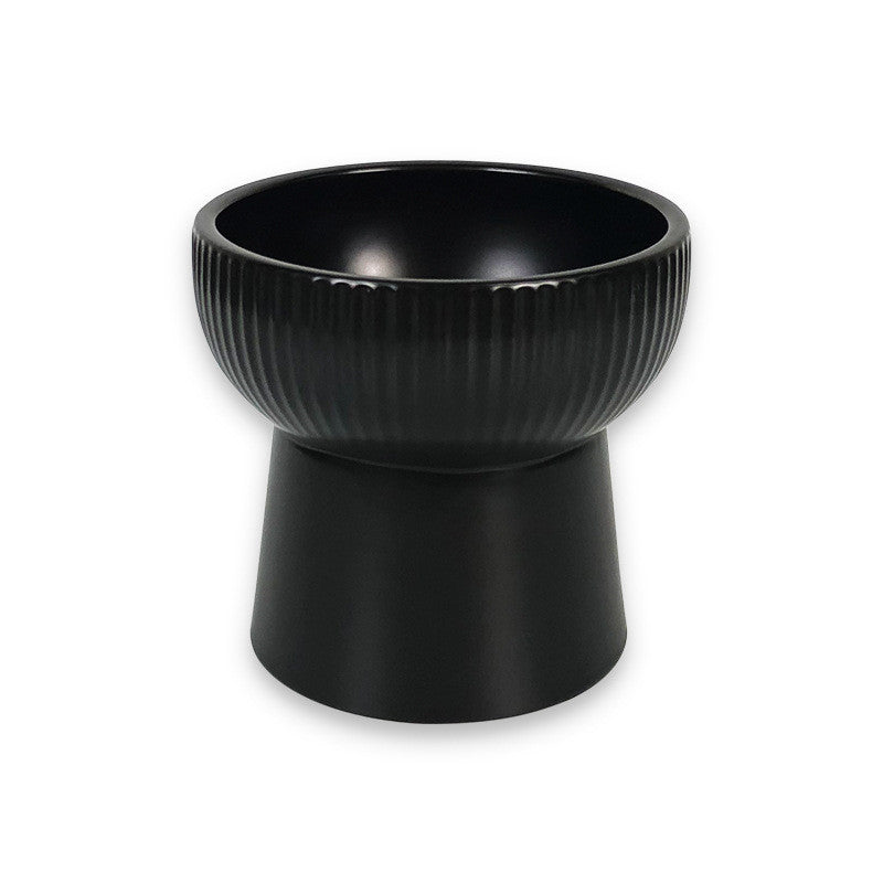 KFX-6396733 Ceramic Pet Bowl in White, Black, Pink, and Green - 11.5CM Diameter, 12CM Height