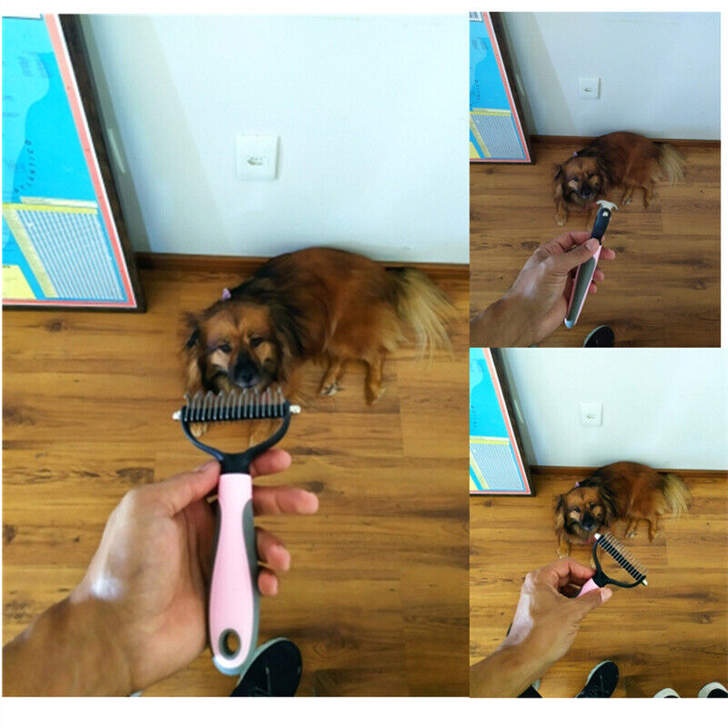 KFX-6398013 Dual-Sided Grooming Brush for Dogs and Cats - Deshedding Tool for Effective Fur Removal
