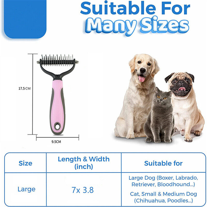 KFX-6398013 Dual-Sided Grooming Brush for Dogs and Cats - Deshedding Tool for Effective Fur Removal