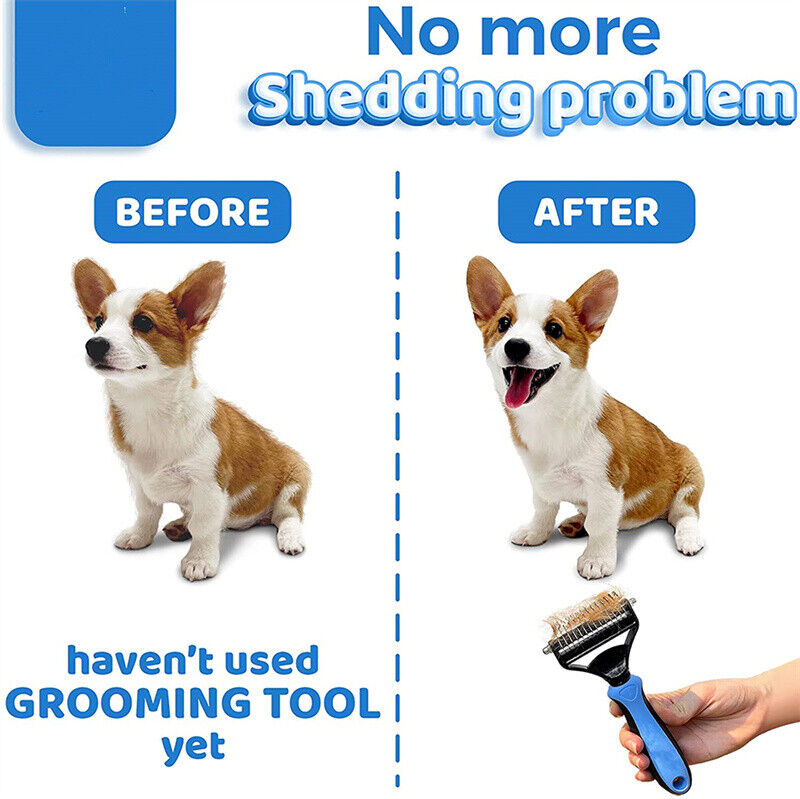 KFX-6398013 Dual-Sided Grooming Brush for Dogs and Cats - Deshedding Tool for Effective Fur Removal