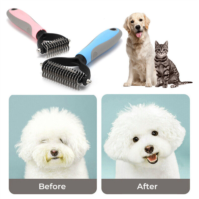 KFX-6398013 Dual-Sided Grooming Brush for Dogs and Cats - Deshedding Tool for Effective Fur Removal