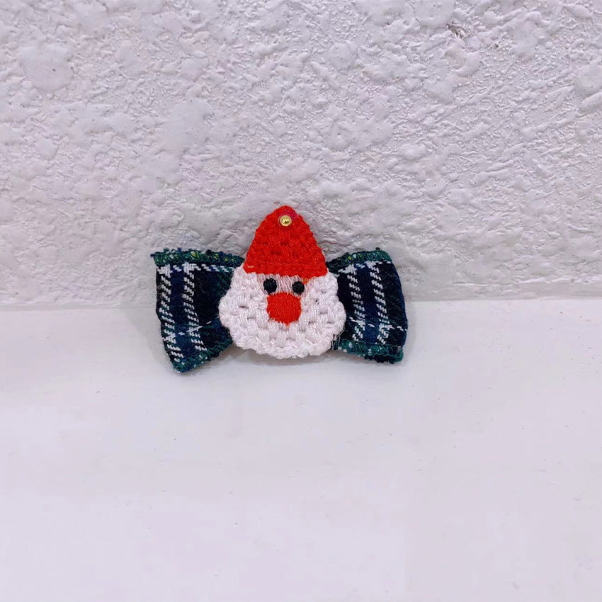 KFX-6398141 Pet Christmas Scarves and Outfit Set with Hair Clips - Unisex Cotton Blend, Sizes S, M, L