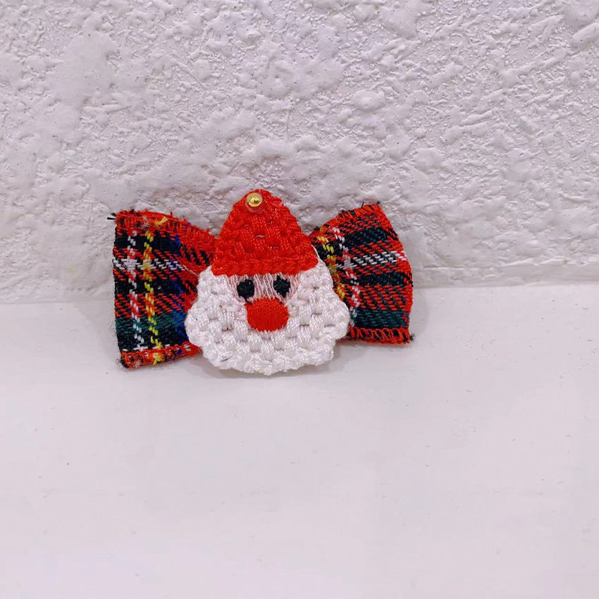 KFX-6398141 Pet Christmas Scarves and Outfit Set with Hair Clips - Unisex Cotton Blend, Sizes S, M, L