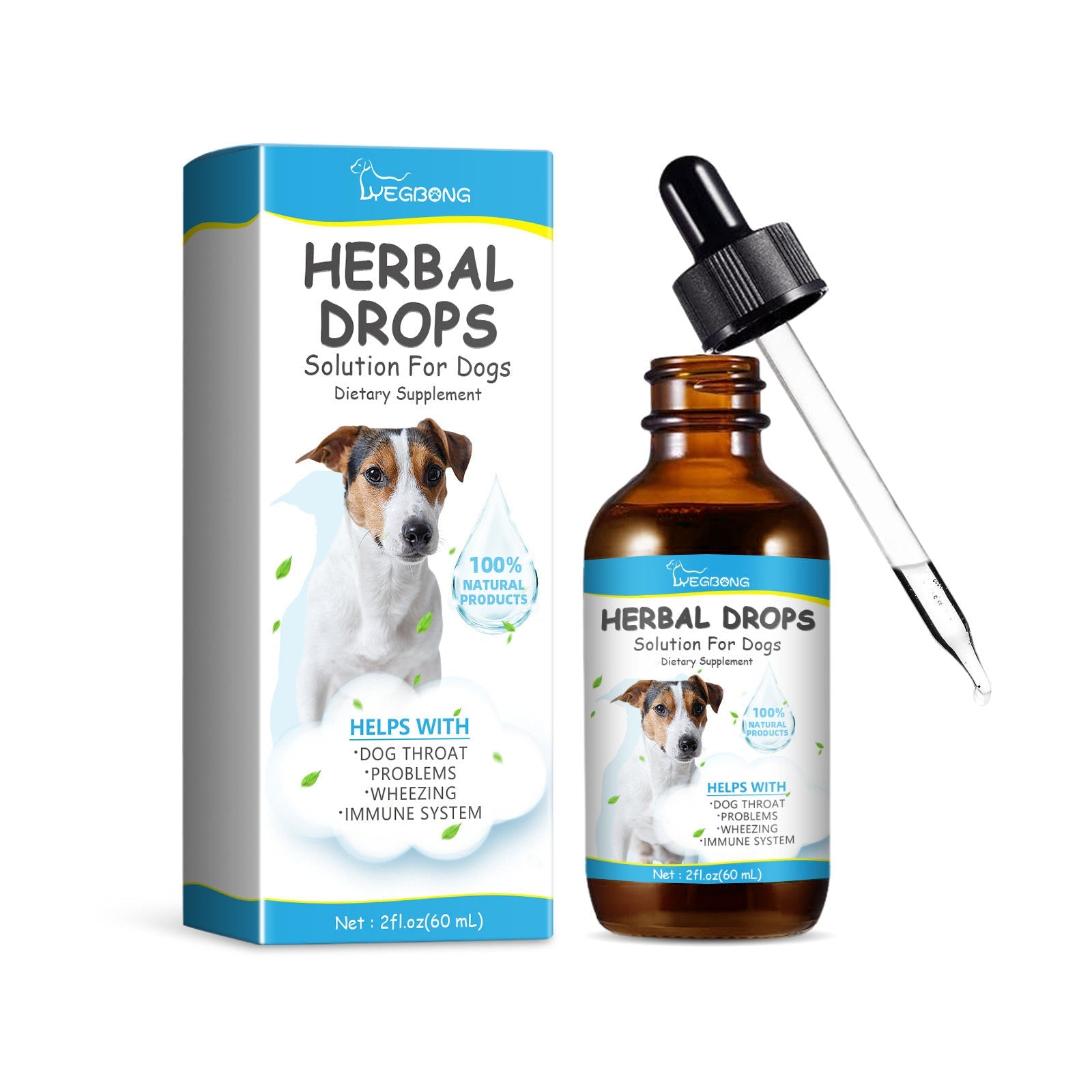 KFX-6398397 Herbal Cough Relief Drops for Pets with Natural Extracts, 60ml