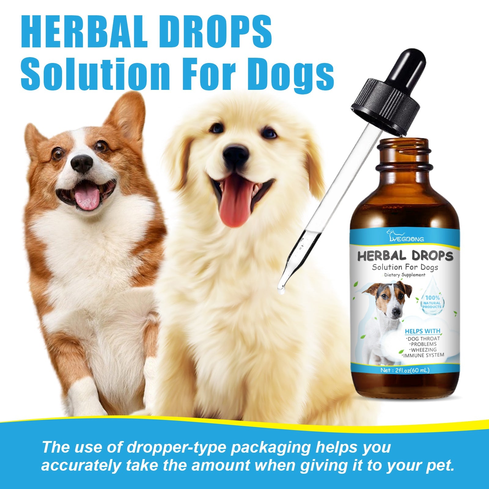 KFX-6398397 Herbal Cough Relief Drops for Pets with Natural Extracts, 60ml