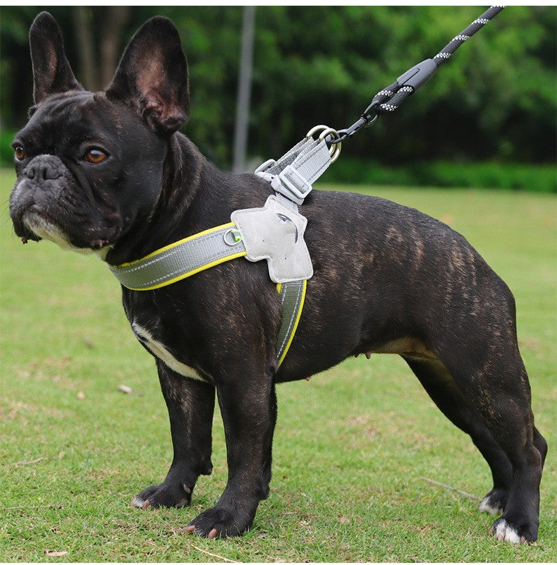 KFX-6399805 Breathable Mesh Dog Harness with Hand Holding Rope in Multiple Colors