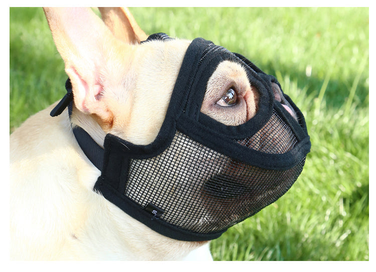 KFX-6400189 Puppy Anti-Bite and Bark Mesh Mouth Cover - Adjustable Sizes in Orange and Black