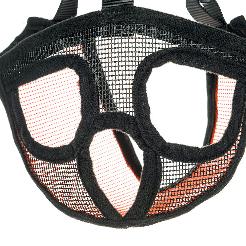 KFX-6400189 Puppy Anti-Bite and Bark Mesh Mouth Cover - Adjustable Sizes in Orange and Black