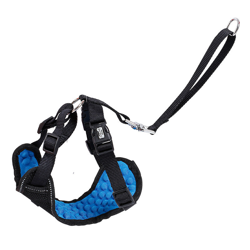 KFX-6400317 Comfortable Mesh Pet Car Seat Belt with Chest Strap - Sizes S, M, L, XL in Black